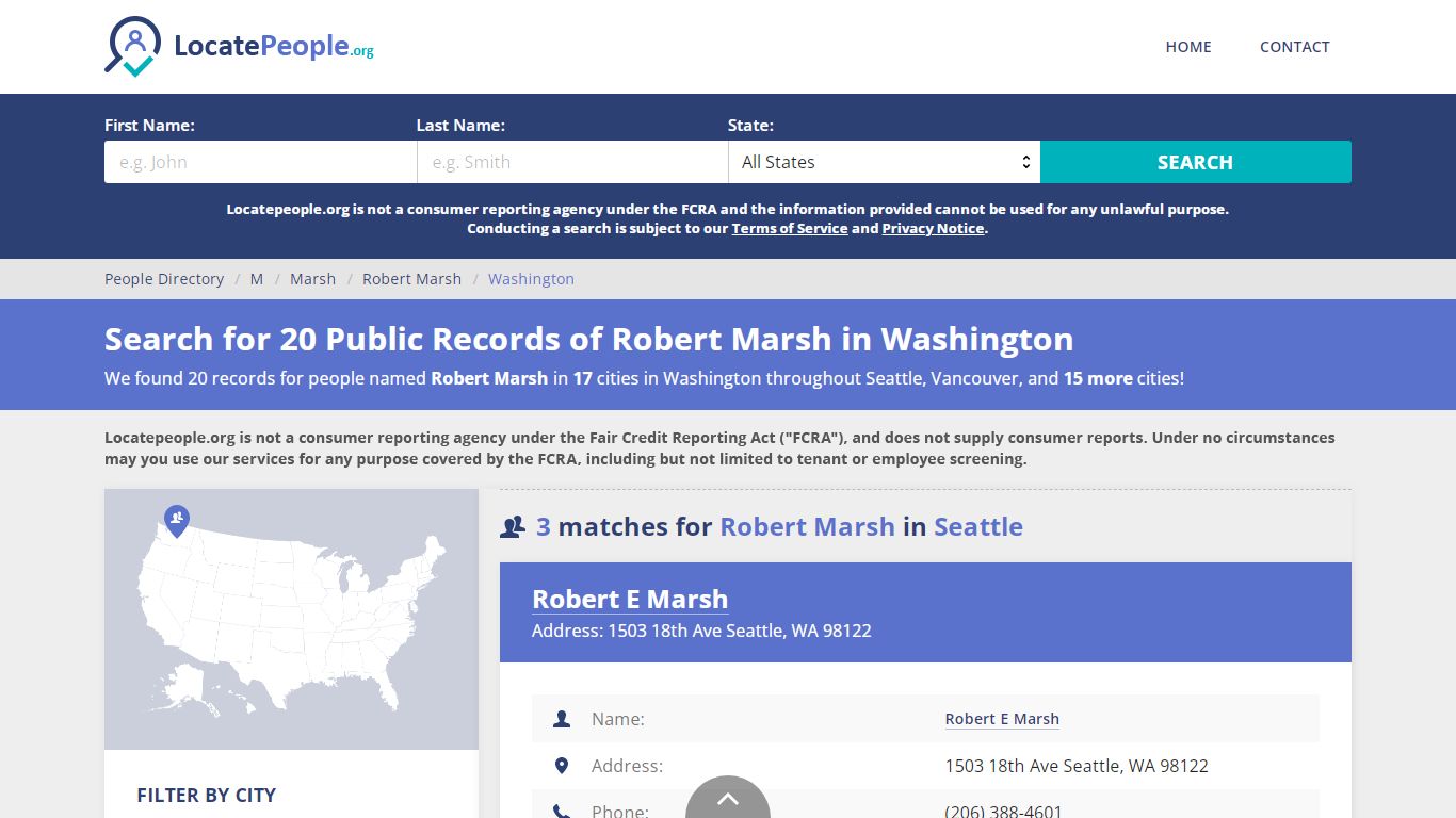 20 public records of Robert Marsh in Washington - LocatePeople
